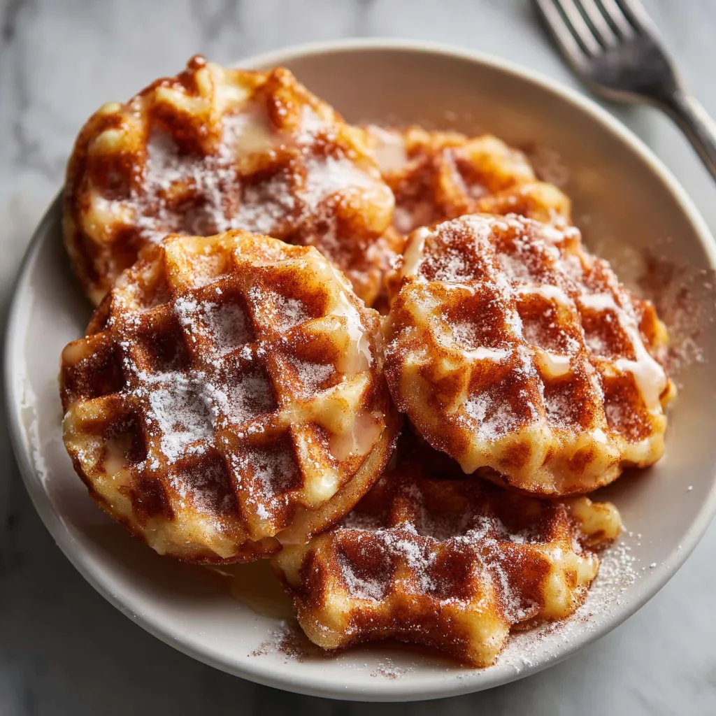 Authentic Churro Waffles with Cinnamon Sugar Coating and Crispy Caramelized Edges - secondary view